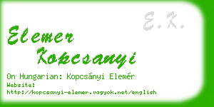 elemer kopcsanyi business card
